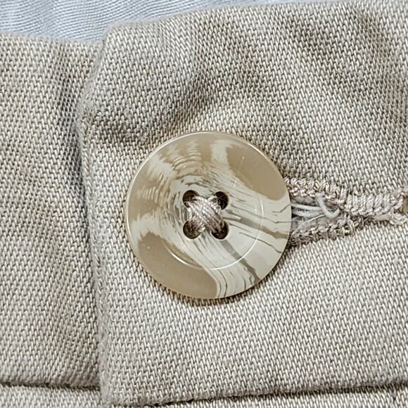 Vintage St Johns Bay Pants Womens 10 Tan Khaki Mid Rise Capri Office Preppy - Picture 2 of 12